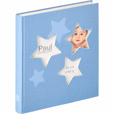 Walther Estrella blau 28x30,5 50 weiße Seiten Babyalbum UK133L