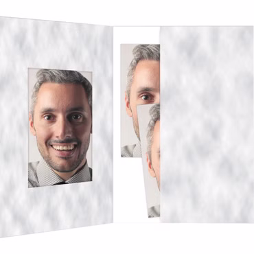 1x100 Daiber Passbildmappen wolkengrau 4,5x6,5cm