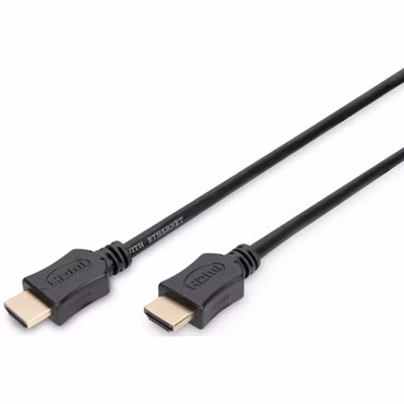 DIGITUS HDMI HighSpeed Ethernet HDMI,3m, Ultra HD 60p, gold, sw