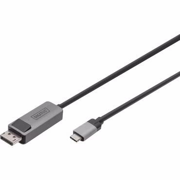 DIGITUS USB Typ C / DisplayPort Bidirektional Alu, schwarz 2m