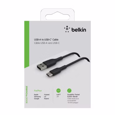 Belkin USB-C/USB-A Kabel 2m PVC, schwarz CAB001bt2MBK