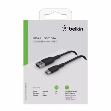 Belkin USB-C/USB-A Kabel 3m PVC, schwarz CAB001bt3MBK