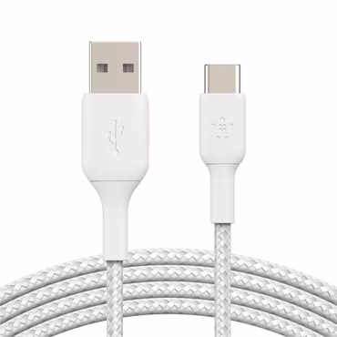 Belkin USB-C/USB-A Kabel 3m ummantelt, weiß CAB002bt3MWH