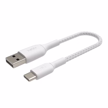 Belkin USB-C/USB-A Kabel 15cm ummantelt, weiß CAB002bt0MWH