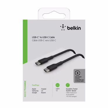 Belkin USB-C/USB-C Kabel 1m ummantelt, schwarz CAB004bt1MBK