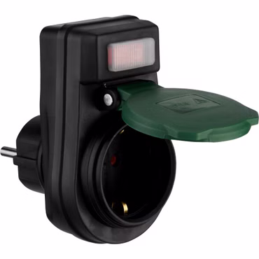 REV Adapter mit Schalter IP44 schwarz-grün