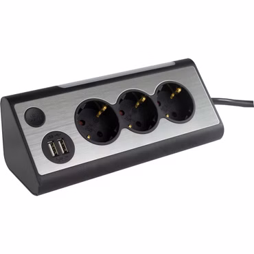 REV LIGHT SOCKET 3-fach Steckdosenleiste + 2x USB