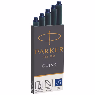 1x5 Parker Tintenpatrone Quink blau
