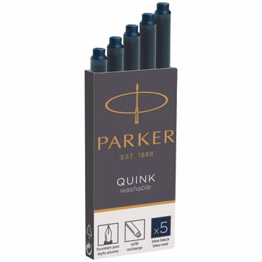 1x5 Parker Tintenpatrone Quink schwarz-blau