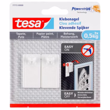 1x2 Tesa Klebenagel für Tapeten und Putz (0,5 kg) 77772