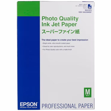 Epson Inkjet Paper Photo Quality A 2, 30 Blatt, 105 g, S 041079