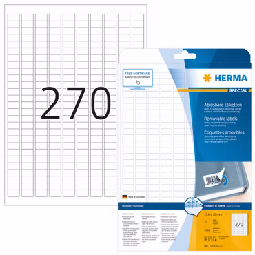 Herma Movables Etik. w. 17,8x10 25 Bl. DIN A4 6750 Stück 10000