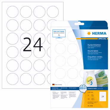 Herma Movable Etiketten rund 40 25 Blatt DIN A4 600 Stück 5066