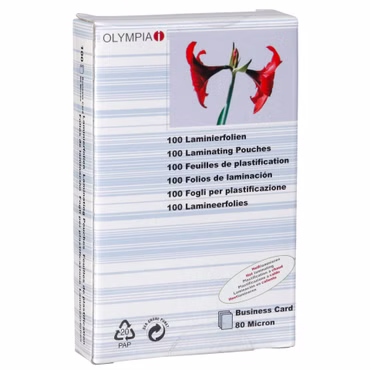1x100 Olympia Laminierfolien Visitenkarten 80 micron 9169
