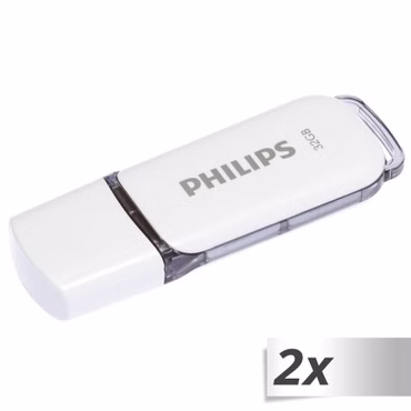 Philips USB 2.0 2-Pack 32GB Snow Edition Shadow Grey