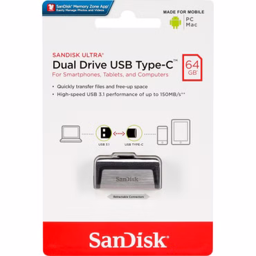 SanDisk Ultra Dual Drive 64GB Type-CTM USB SDDDC2-064G-G46
