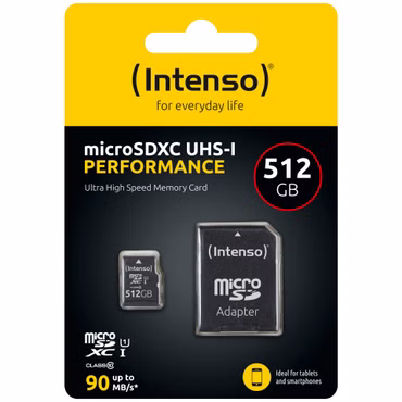 Intenso microSDXC 512GB C10 UHS-I U1 Performance Adapte