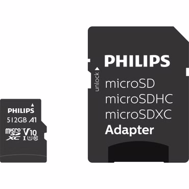 Philips MicroSDXC Card 512GB Class 10 UHS-I U1 incl. Adapter