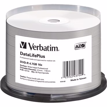 1x50 Verbatim DVD-R 4,7GB 16x wide printable NON-ID