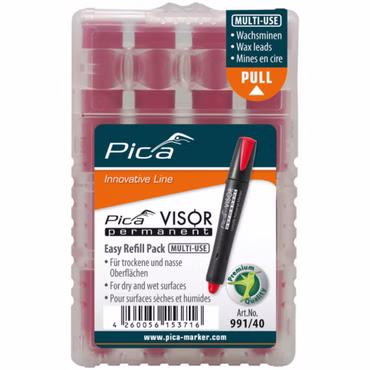 Pica VISOR permanent Ersatzminen -Sets, rot