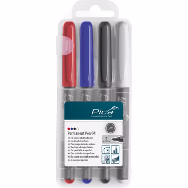Pica Permanent-Pen 1,0mm sortiert mit Instant-White-Pen