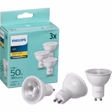 Philips LED Strahler GU10 WW 3er Set 50W 2700K