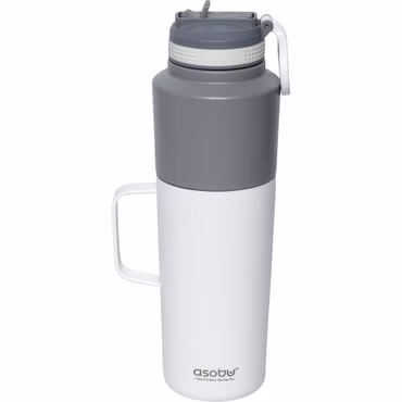 Asobu Twin Pack Bottle with Mug Weiss, 0.9 L + 0.6 L