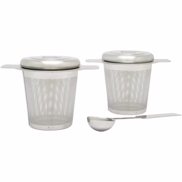 Bredemeijer Edelstahlteefilter mit Ablage/Deckel 2er-Set 191003