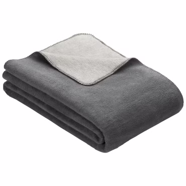 Ibena Uni Doublefacedecke Dublin 2340 anthrazit/silber 150x200cm