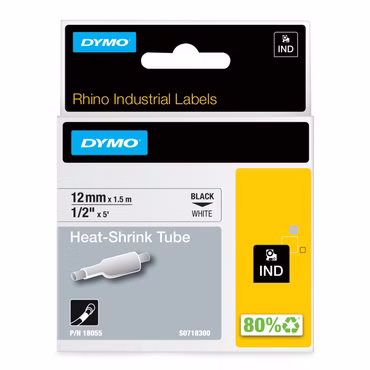 DYMO Rhino-Schrumpfschlauch IND 18055 Verhältnis 3:1 2,97-5,13mm 12mm weiss