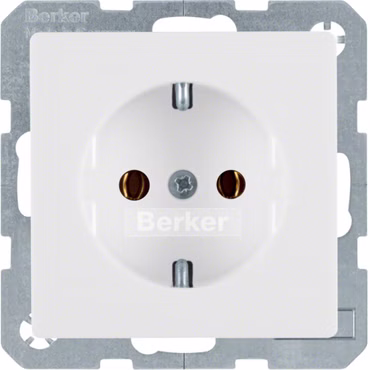 BER SCHUKO-Steckdose Berker Q1 41436089 polarweiß, samt