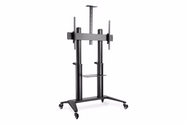TV Präsentationswagen DA-90452 mit Ablagen (schwarz, für Bildschirme bis 120" / 178cm)