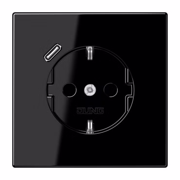 Jung SCHUKOsteckdose m.USB LS1520-18CSW Typ C schwarz
