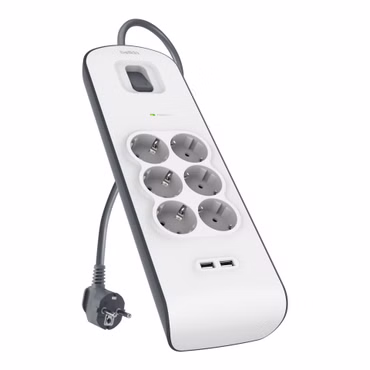Belkin Steckdosenleiste 6-fach + 2xUSB-A, 2m Kabel BSV604vf2M-V2