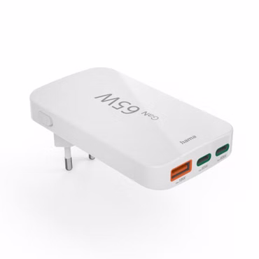Hama flaches Mini-Ladegerät 65W 2xUSB-C/1xUSB-A, weiß 201976