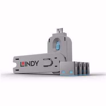 USB Typ A Port Schlüssel mit 4 Schlössern (Code Blau)