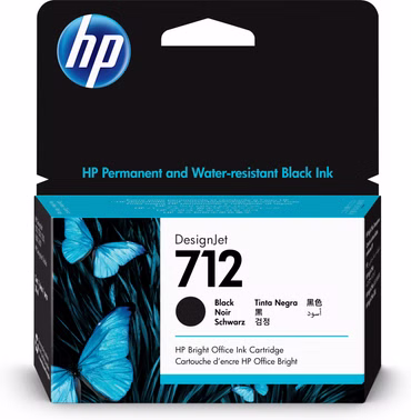 HP 712 - 38 ml - Schwarz - original - DesignJet - Tintenpatrone - für DesignJet Studio, T210, T230, T250, T630, T650