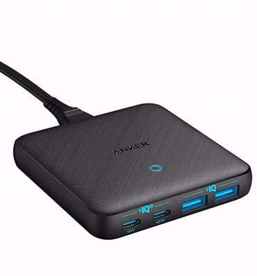 Anker PowerPort Atom III Slim - Netzteil - Wechselstrom 100-240 V - 65 Watt - Ausgangsanschlüsse: 4 - Europa - Schwarz