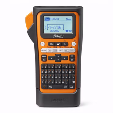 Brother P-Touch PT-E310BTVP - Beschriftungsgerät - s/w - Thermotransfer - Rolle (1,8 cm) - 180 dpi - bis zu 20 mm/Sek. - USB 3.0, Bluetooth 5.0 - Cutter - Spiegelschrift, Vollschnitt-Schneidevorrichtung, Druckvorschau - orange, Schwarz