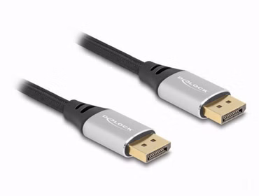 Delock DisplayPort Kabel 16K 60 Hz 1 m silber Metall