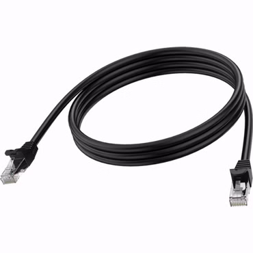 VISION Professional installationstaugliches Ethernet-Netzwerkkabel - RJ-45 (M) zu RJ-45 (M) - STP - CAT 6A - 10 Gbps - 24 AWG - mit Knickschutz - 2 m - Schwarz