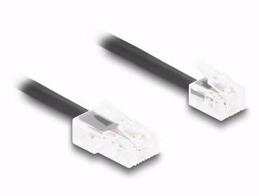 Delock - Telefonkabel - RJ-11 (M) zu RJ-45 (M) - 10 m - gewickelt - Schwarz