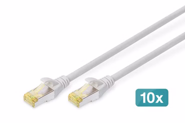DIGITUS CAT 6A S/FTP Patchkabel, 10 Stück, 2m, grau