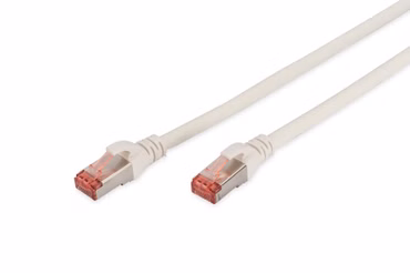 DIGITUS Patchkabel Cat6 S/FTP 2xRJ45 0.5m weiß Hebelschutz