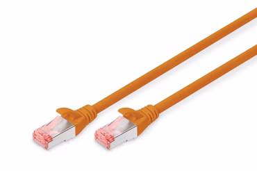DIGITUS Patchkabel Cat6 S/FTP 2xRJ45 0.5m oran Hebelschuzu Polybeutel