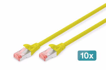 DIGITUS CAT 6 S/FTP Patchkabel, 10 Stück, 5m, gelb