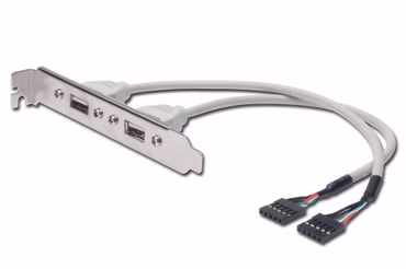 DIGITUS Slotblech 2xUSB/A -> IDC 2x5Pin Bu/Bu 0.25m Polybeutel