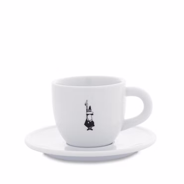 Bialetti Cappuccinotasse Istituzionale inkl. Untertasse - Porzellan - weiß - 240ml