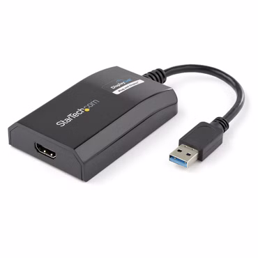 StarTech.com USB 3.0 auf HDMI Adapter / Konverter - Externe Monitor Grafikkarte für Mac und PC - DisplayLink Zertifiziert - HD 1080p - Adapterkabel - USB Typ A männlich zu HDMI weiblich - 16 cm - Schwarz - 1920 x 1200 (WUXGA) Support - für