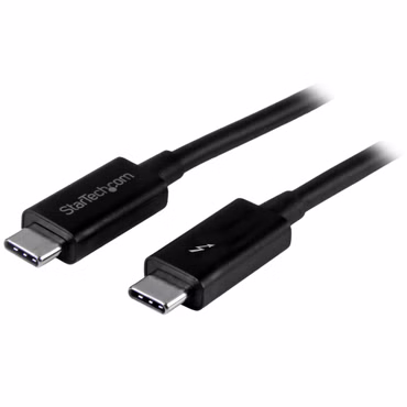 StarTech.com 1m (3.3ft) Thunderbolt 3 Cable, 20Gbps, 100W PD, 4K Video, Thunderbolt-Certified, Compatible w/ TB4/USB 3.2/DisplayPort - Thunderbolt-Kabel - 24 pin USB-C (M) zu 24 pin USB-C (M) - Thunderbolt 3 / USB / DisplayPort - 1 m - Schw